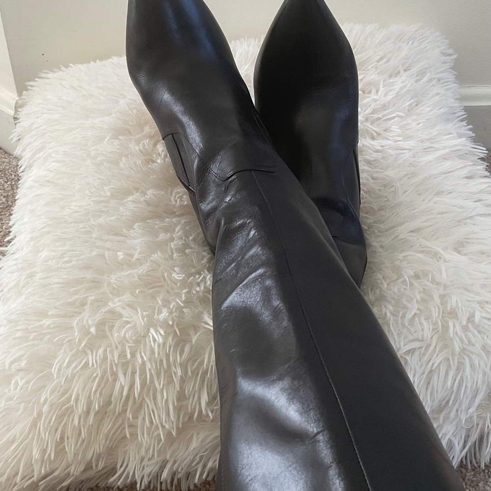 Via Spiga Black High Heel Boots, Womens Size 8.5